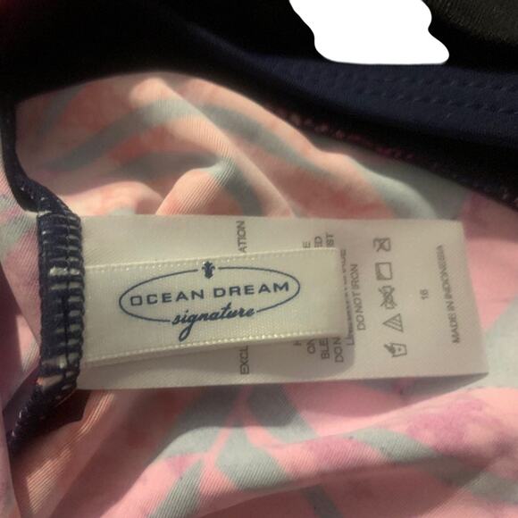 Set of 2 tankini tops w/ navy swim trunk Ocean Dream Signature Size 16 - Picture 10 of 12